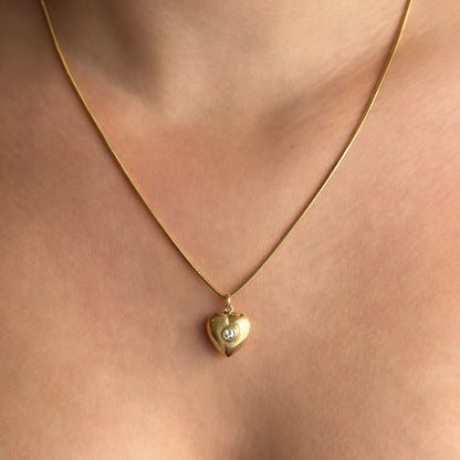 Victorian Antique Old Cut Diamond Set 15ct Gold Heart Locket Pendant