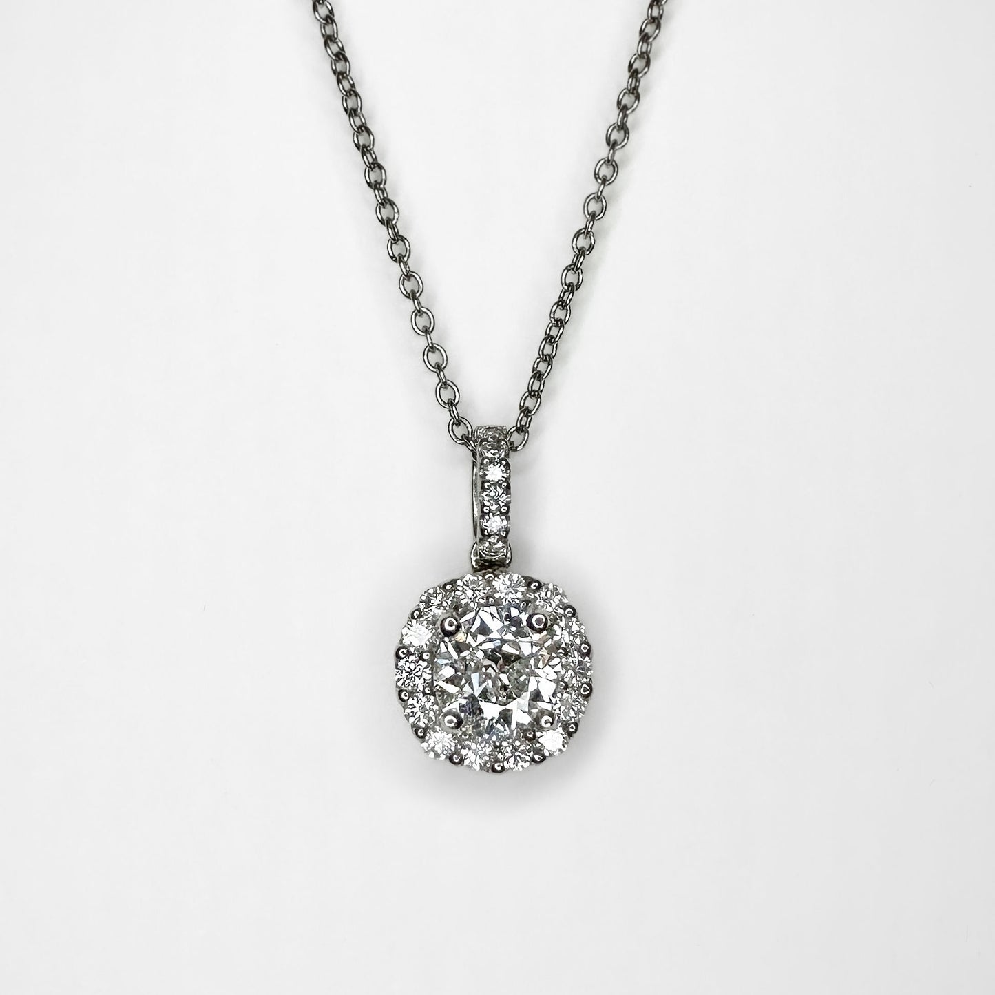 0.82ct Diamond Halo Pendant
