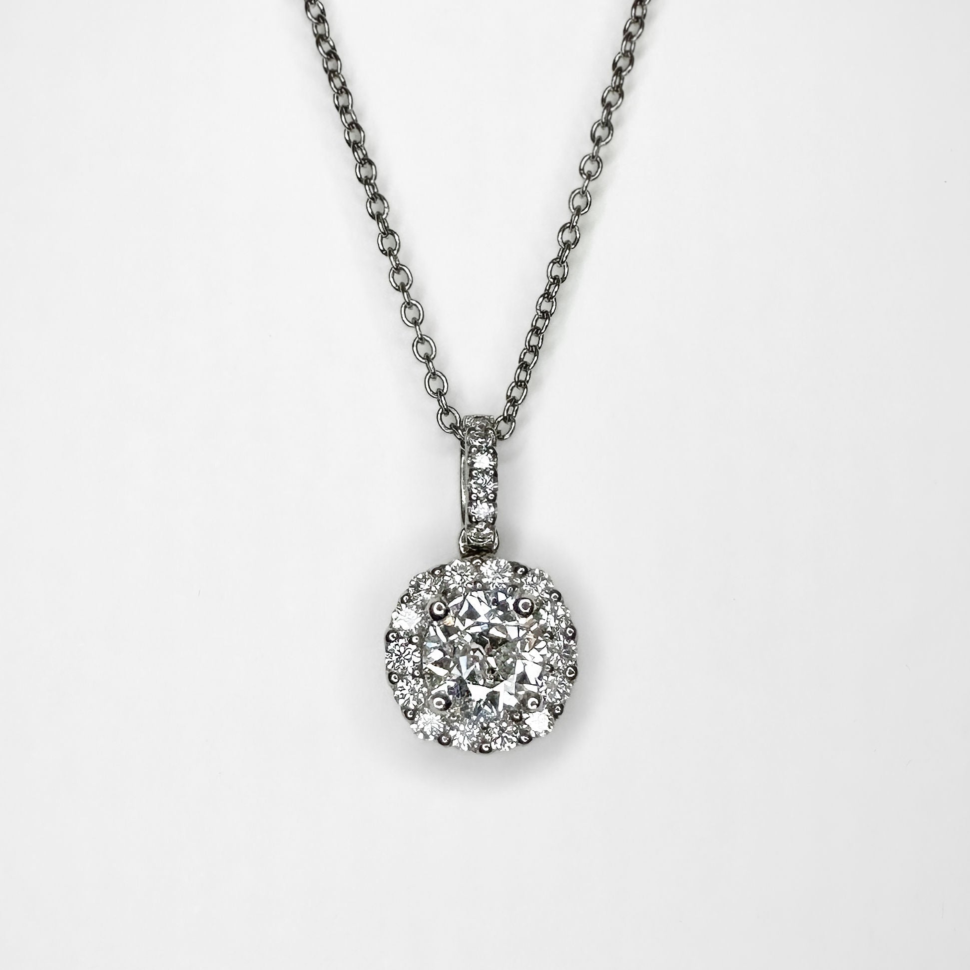0.82ct Diamond Halo Pendant