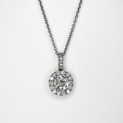 0.82ct Diamond Halo Pendant