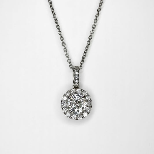 0.82ct Diamond Halo Pendant