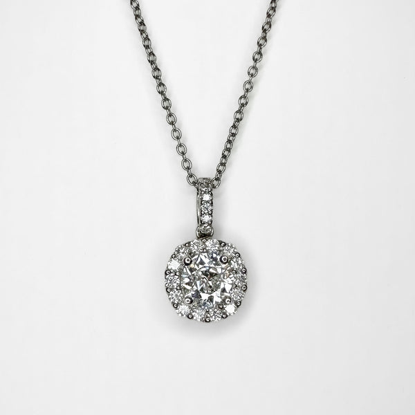 0.82ct Diamond Halo Pendant