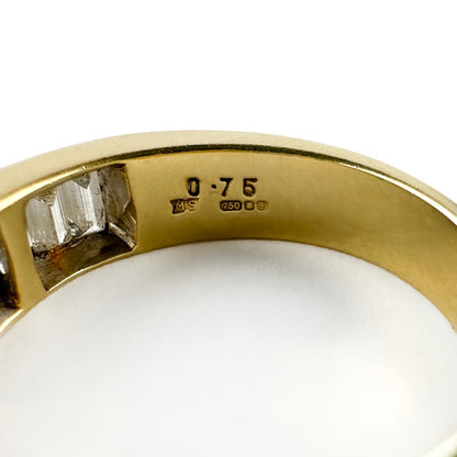 Channel Set 0.75ct Baguette Cut Diamond Half Eternity Band Ring