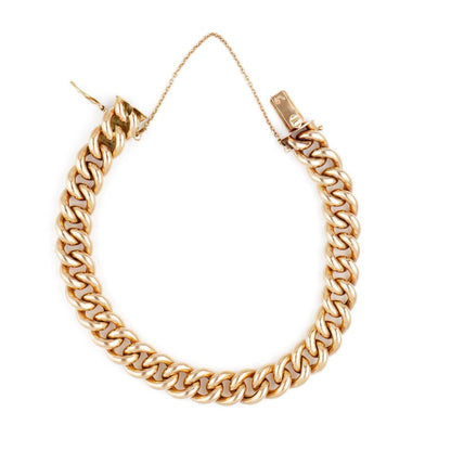 Vintage 14ct Yellow Gold Curb Link Bracelet