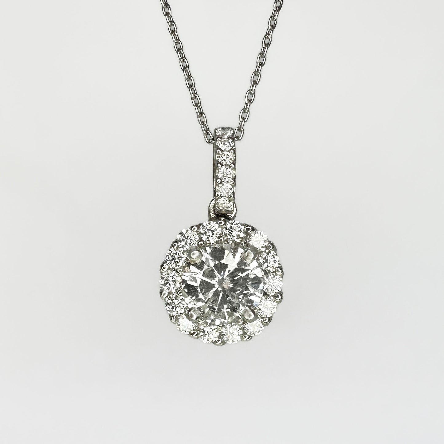 Diamond Halo Pendant 0.84ct