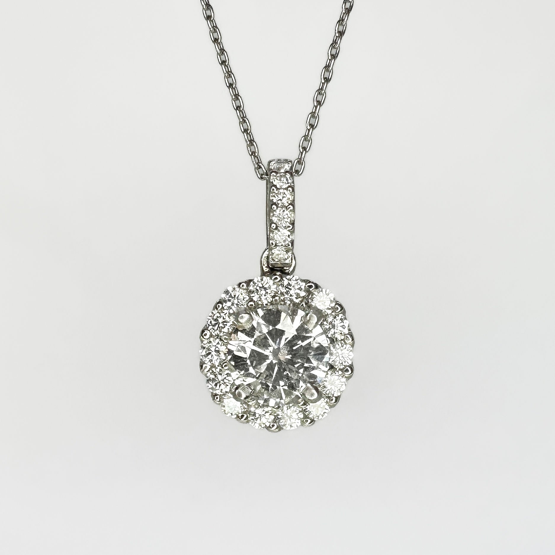Diamond Halo Pendant 0.84ct