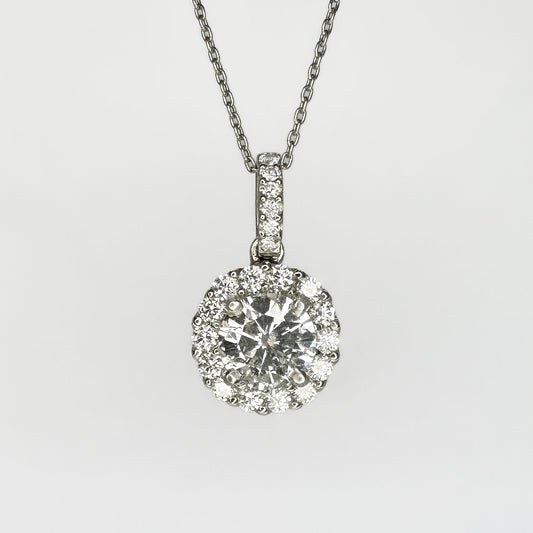 Diamond Halo Pendant 0.84ct