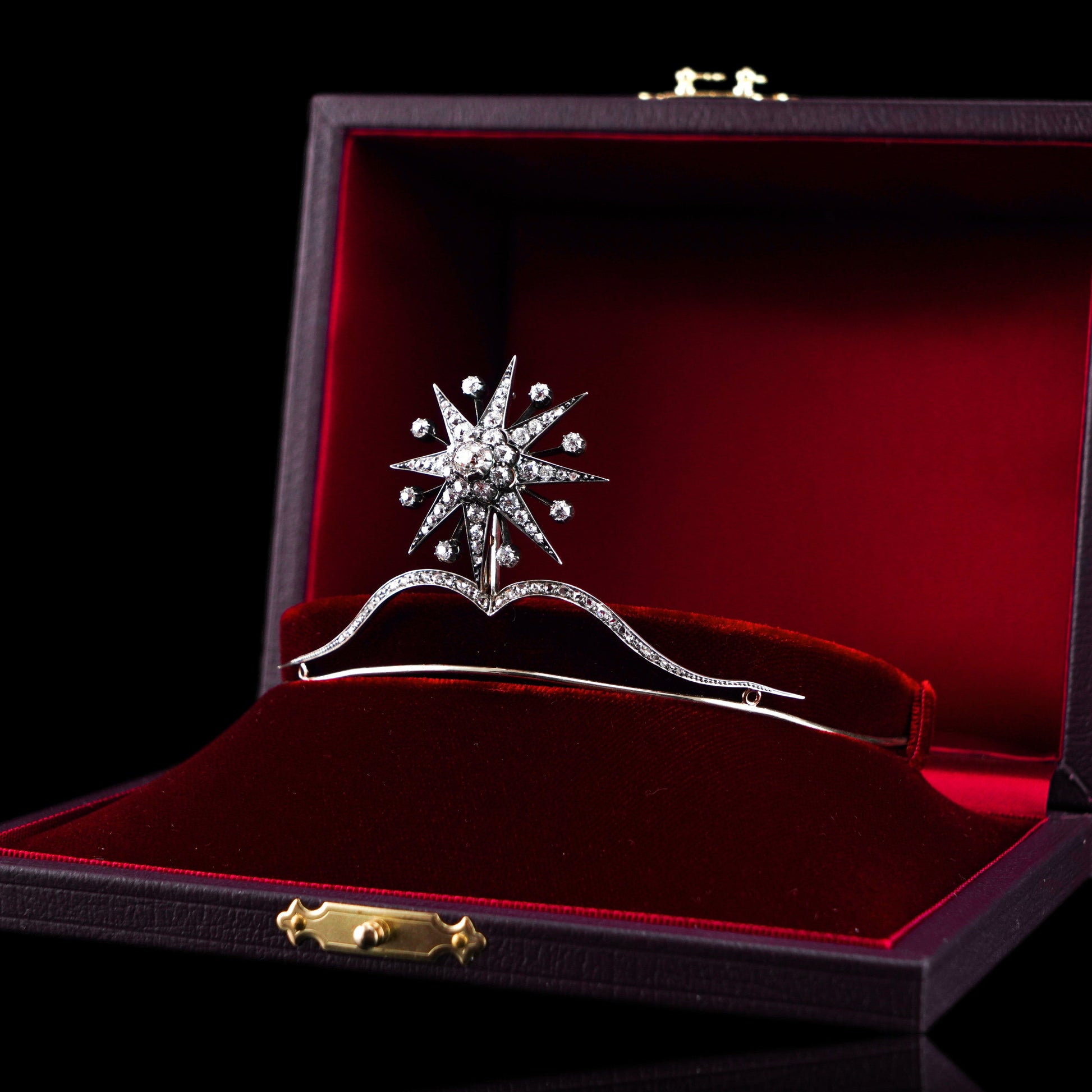 Spectacular Antique Victorian Diamond Tiara with Diamond Star - c.1890