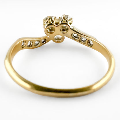 Victorian Antique Old Cut Diamond Trefoil Engagement Ring