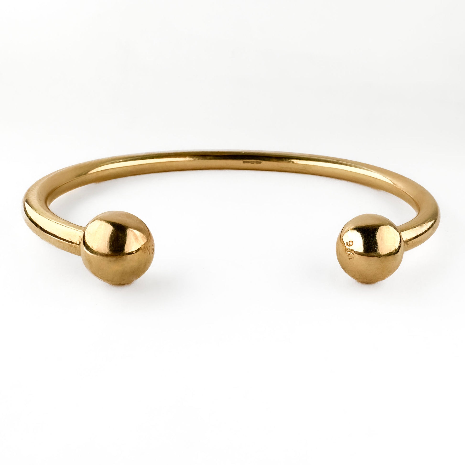 Vintage 9ct Yellow Gold Torque Bangle Bracelet