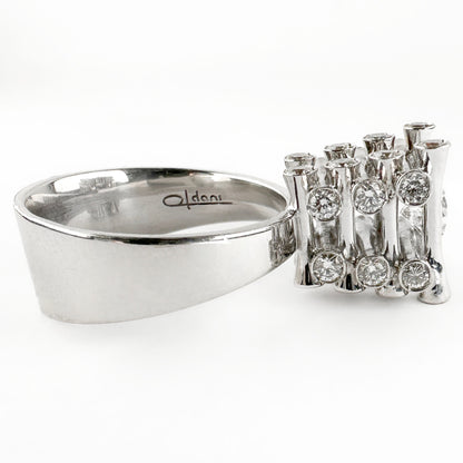 Contemporary Modernist Diamond Tower Ring by Marco Oldani For John Rasmussen