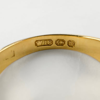 Victorian Antique 1.50cts Old Mine Cut Diamond Trilogy Three Stone Gypsy Ring in 18ct Yellow Gold