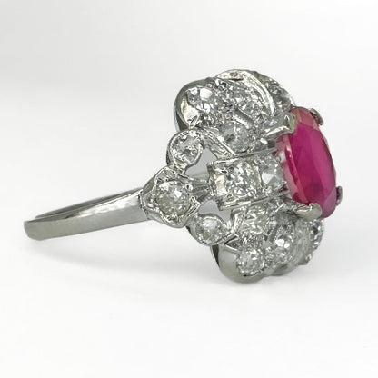 1.65ct Burma Ruby Cluster Ring