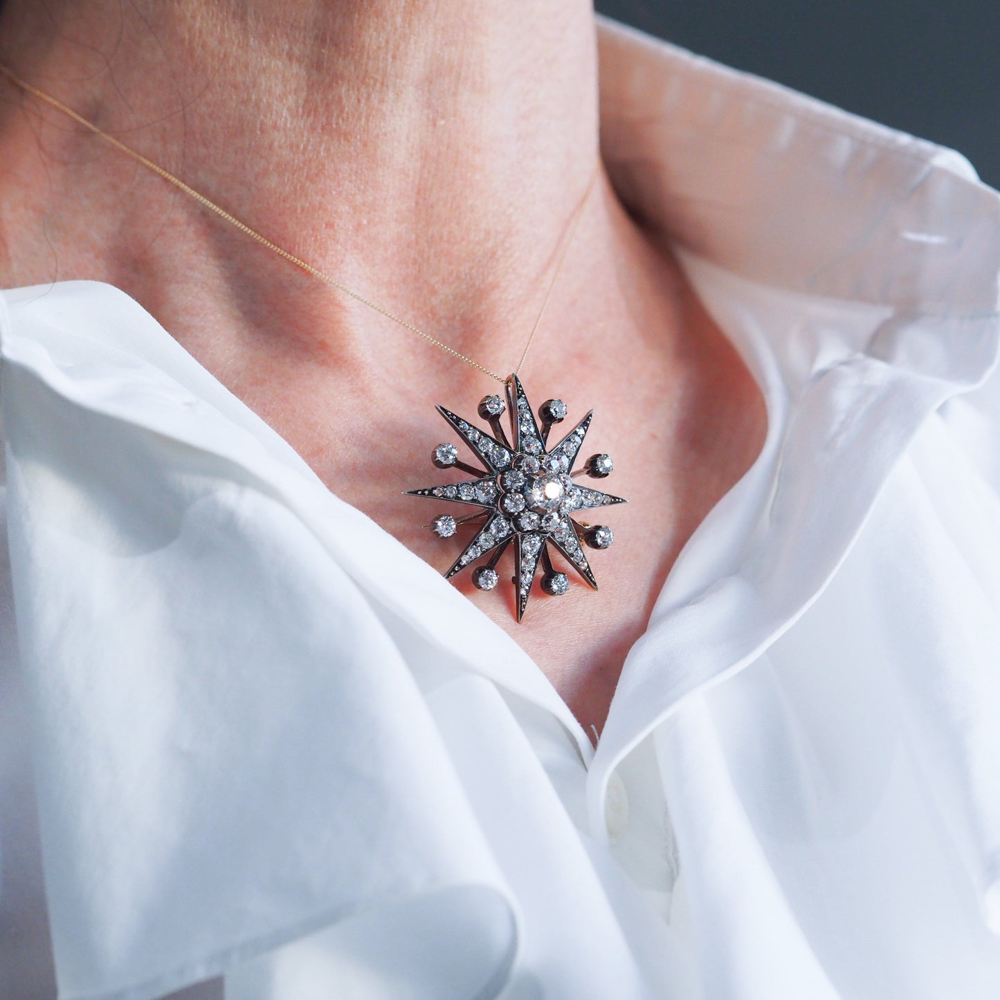 Spectacular Antique Victorian Diamond Tiara with Diamond Star - c.1890