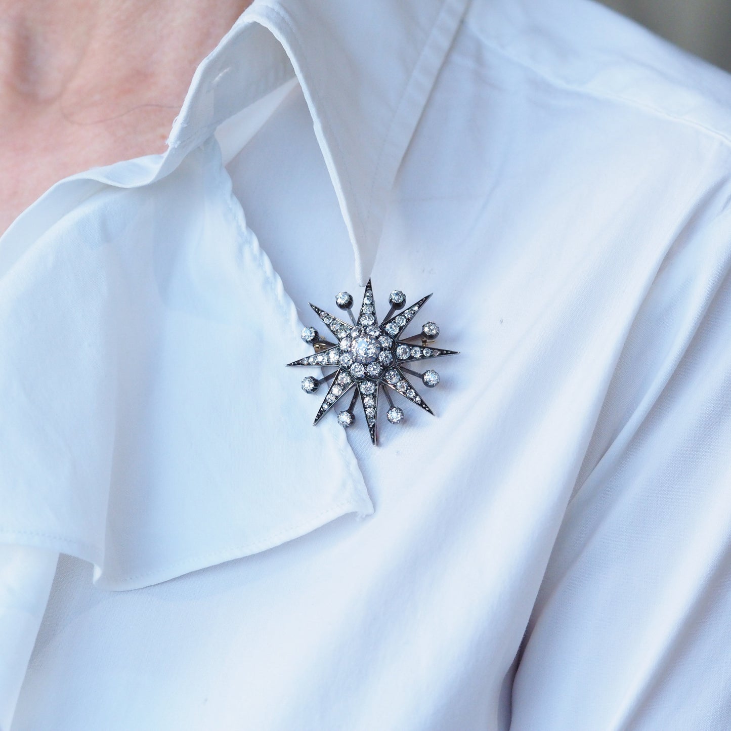 Spectacular Antique Victorian Diamond Tiara with Diamond Star - c.1890