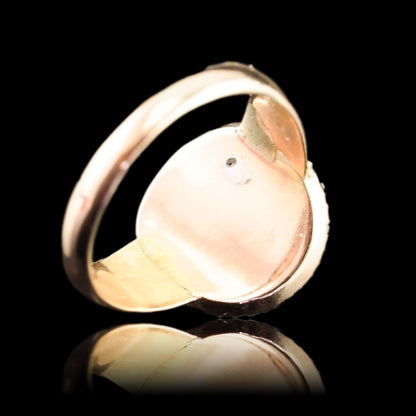 Georgian Antique Citrine and Pearl Cluster Ring