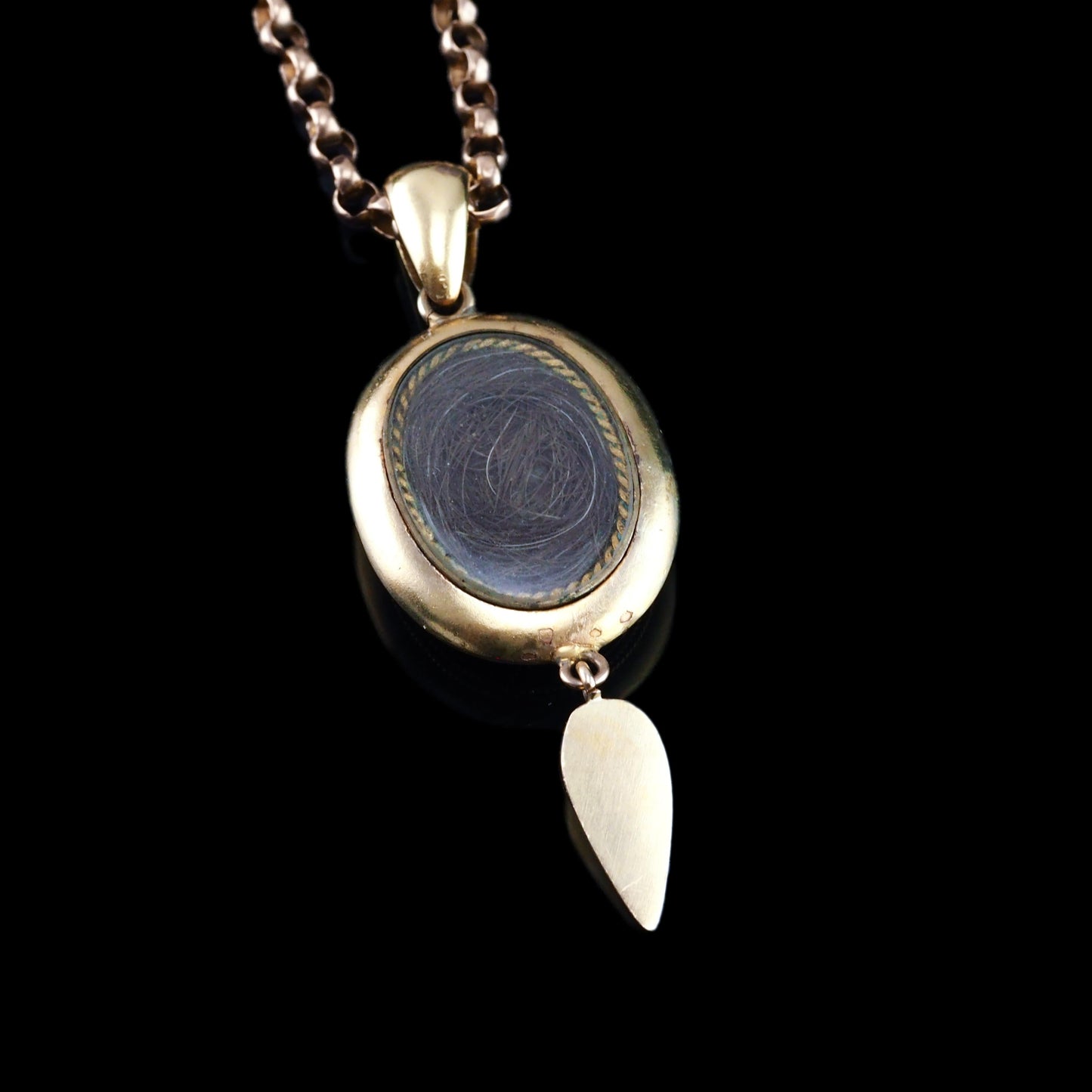 Antique Victorian 15ct Gold Blue Enamel and Pearl Pendant Locket Necklace - c.1880