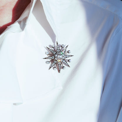 Spectacular Antique Victorian Diamond Tiara with Diamond Star - c.1890