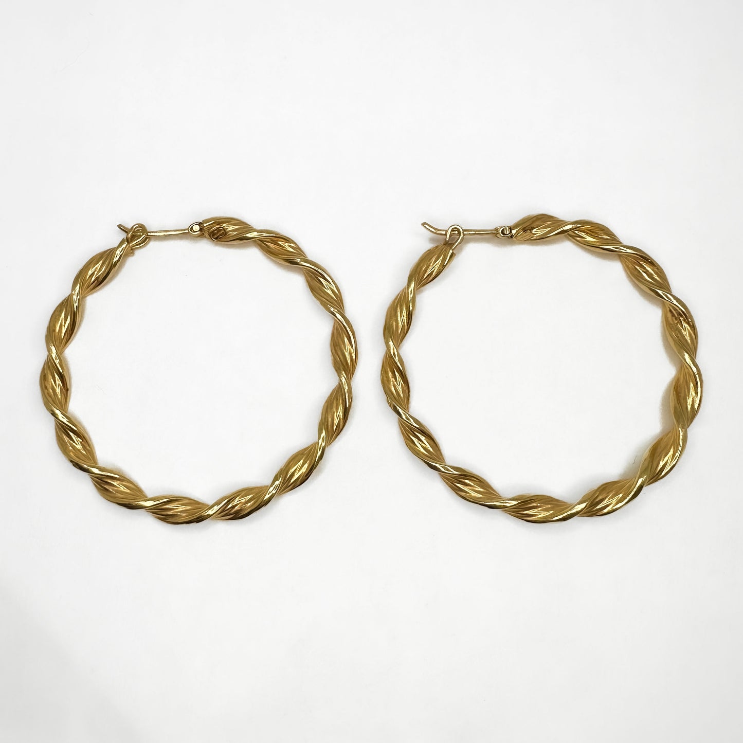 Gold Twist Hoop Earrings