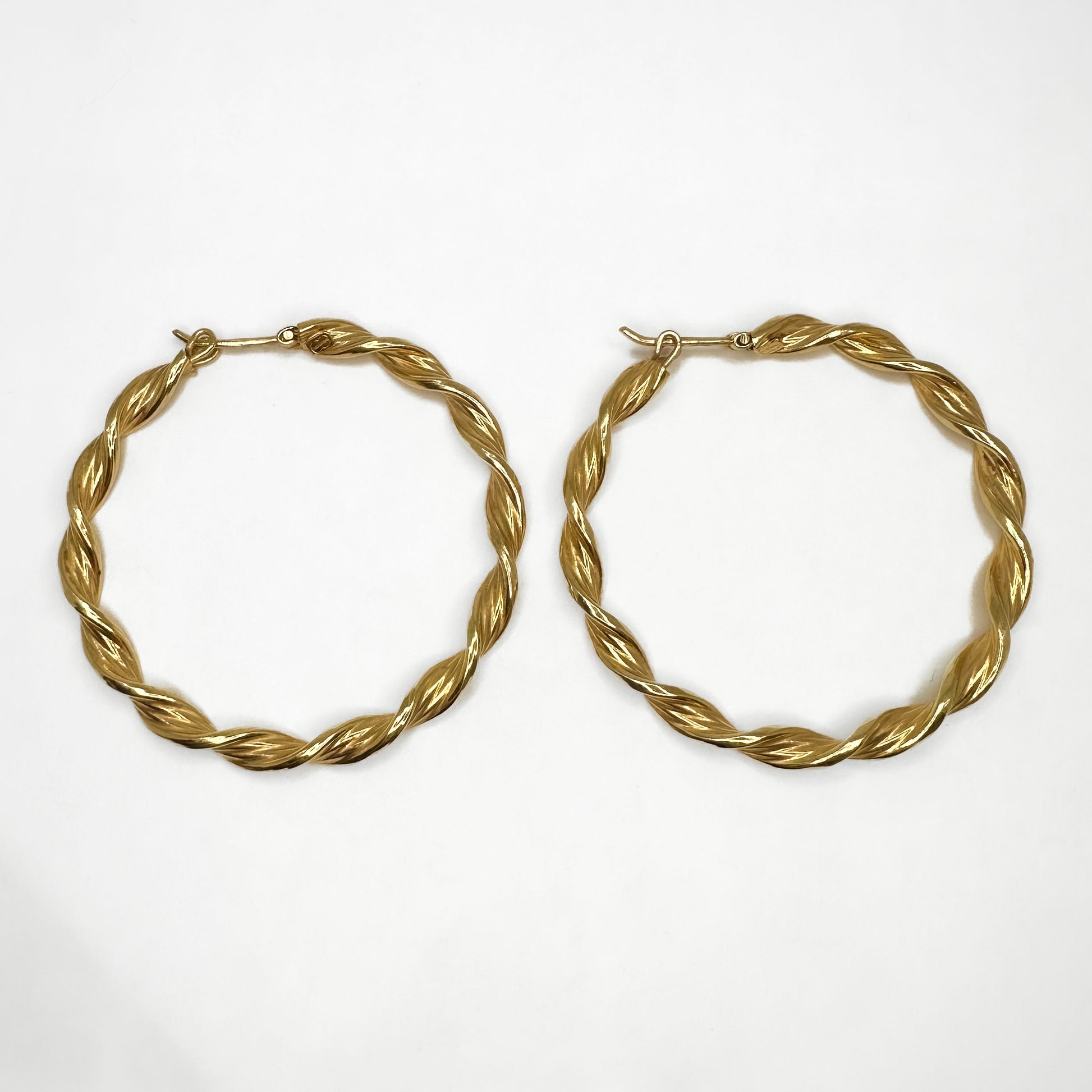 Gold Twist Hoop Earrings