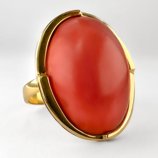 Vintage Large Coral Statement Cocktail Ring
