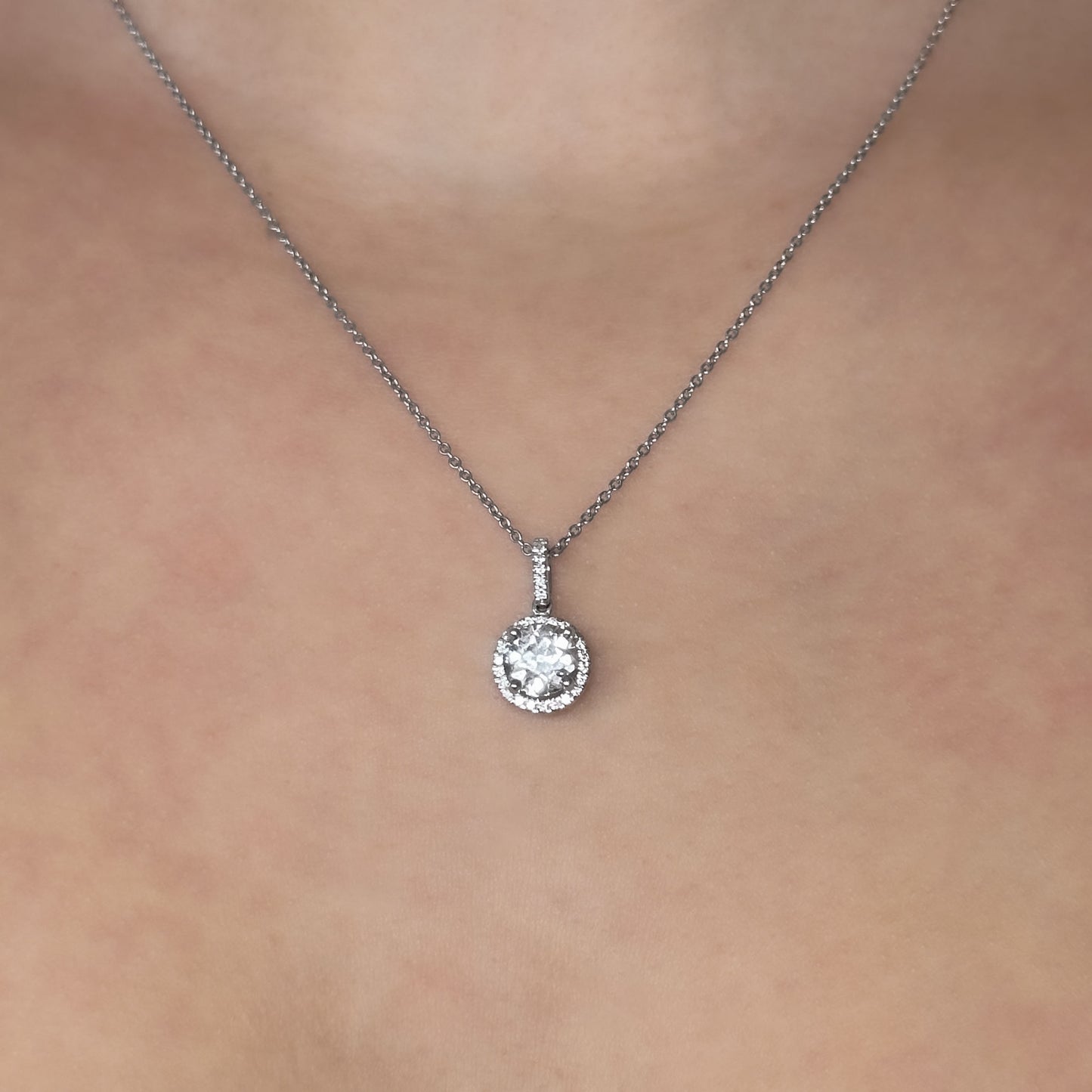 1.58ct Halo Diamond Pendant