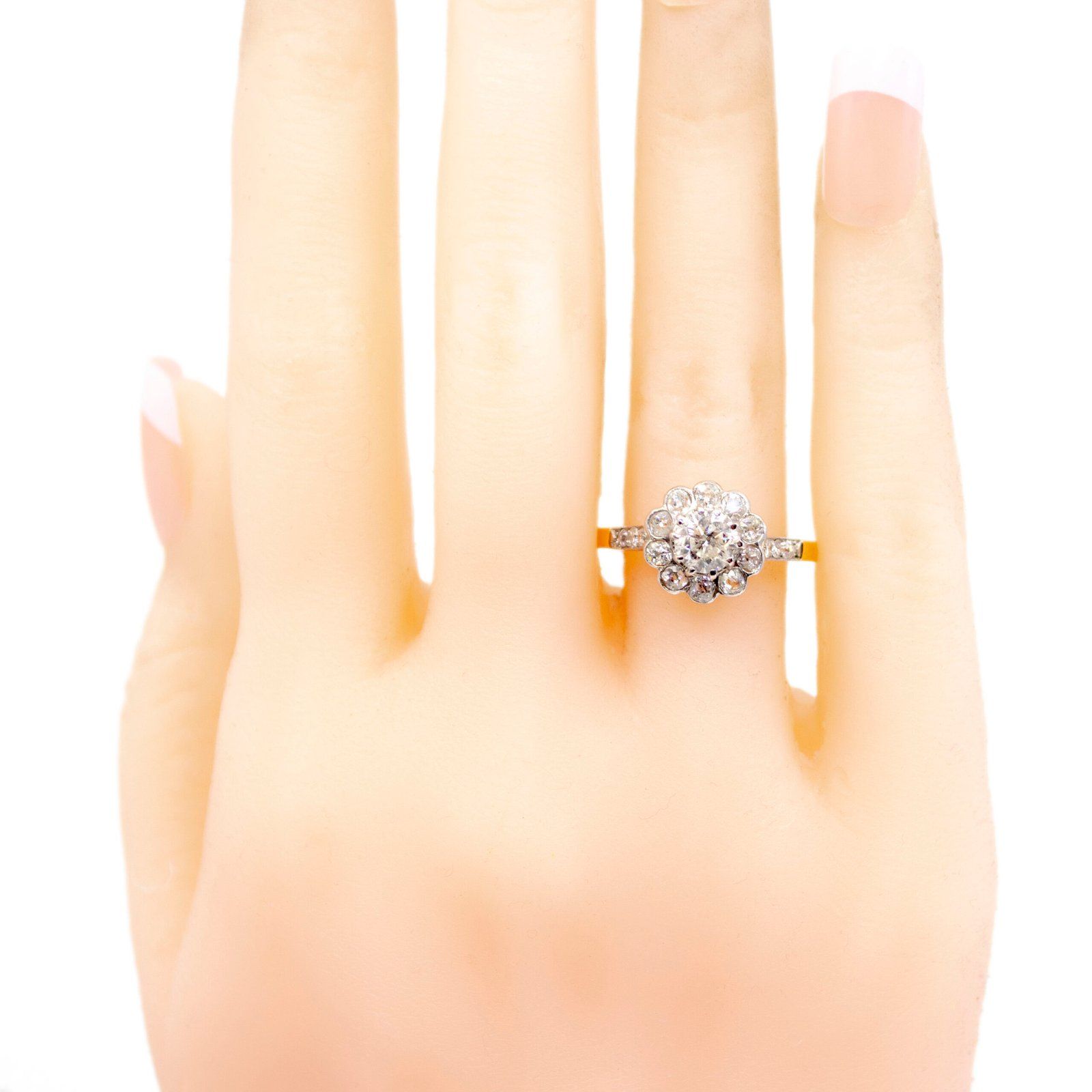 Diamond 14k Platinum Cluster Ring 10314-4983