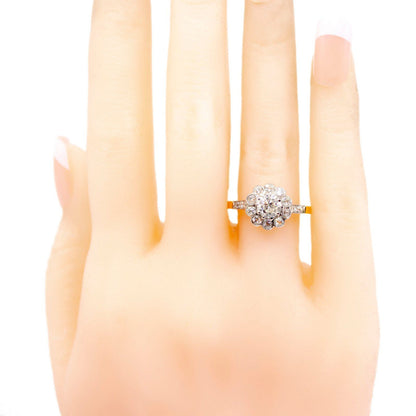 Diamond 14k Platinum Cluster Ring 10314-4983