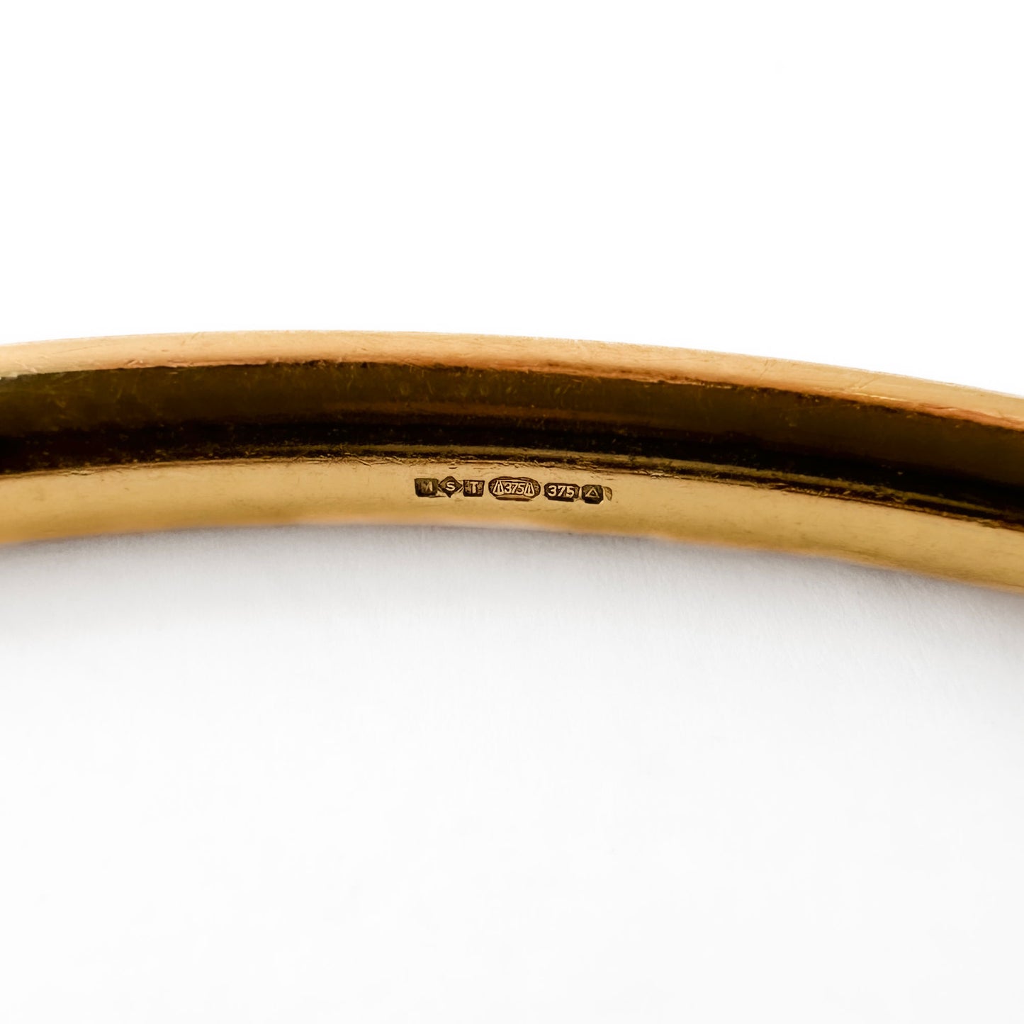 Vintage 9ct Yellow Gold Torque Bangle Bracelet