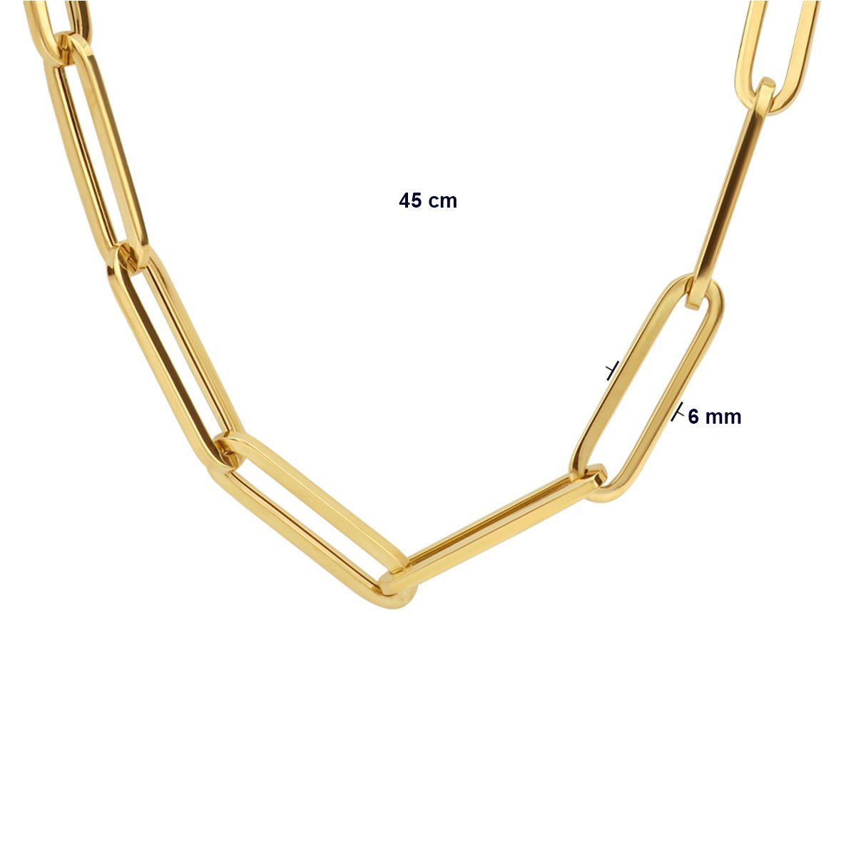 9ct Yellow Gold Paper Clip Link Chain Necklace