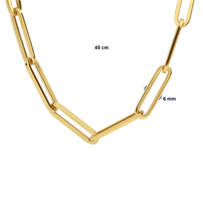9ct Yellow Gold Paper Clip Link Chain Necklace