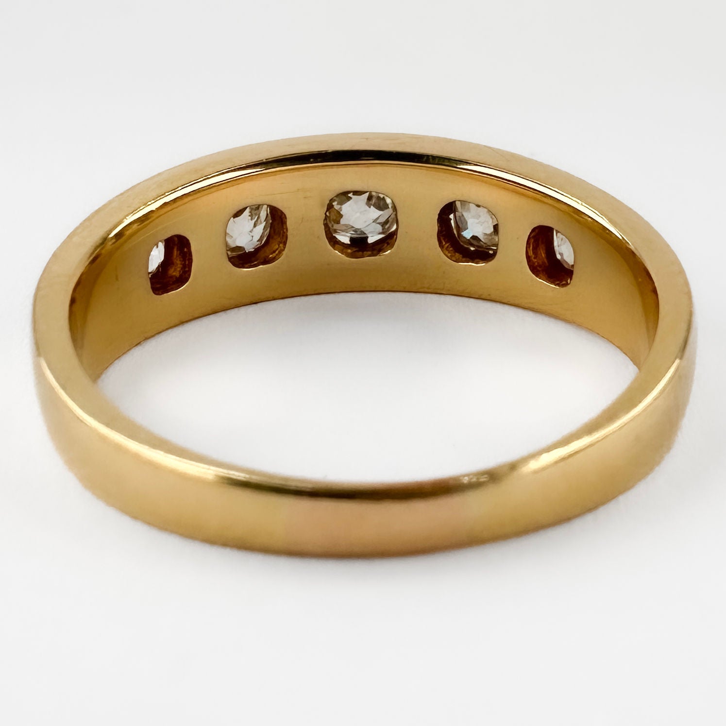 Victorian Antique Cushion Old Cut Diamond Five Stone Ring in 18ct Gold