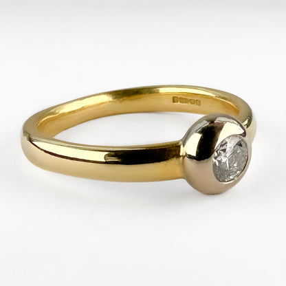 Single Stone Rub Over Diamond Engagement Ring