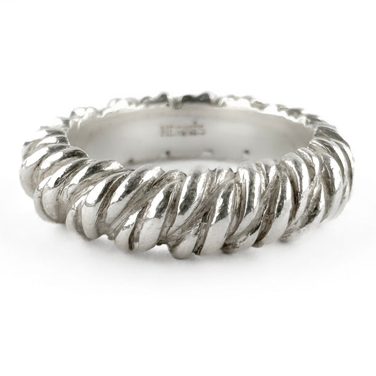 Vintage Hermès Torsade Silver Ring by Vachey