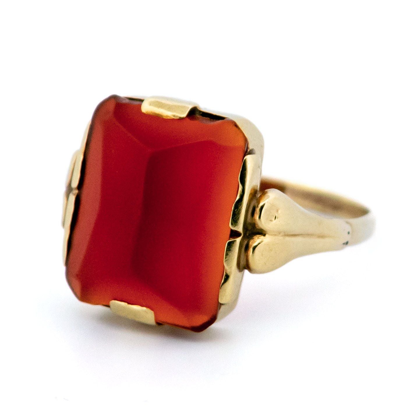 Vintage Carnelian Statement Dress Signet Ring