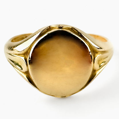 Edwardian Antique 18ct Yellow Gold Signet Ring, Birmingham 1909