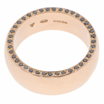 Vintage Stephen Webster Black Diamond Set 18ct Rose Gold Wedding Band Ring