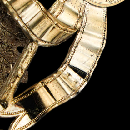 Antique French Silver Crown Wreath Fascinator With Laurel/Acorn Leaves