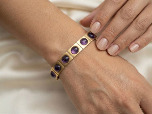 Victorian Amethyst Riviere 18 KT Bracelet