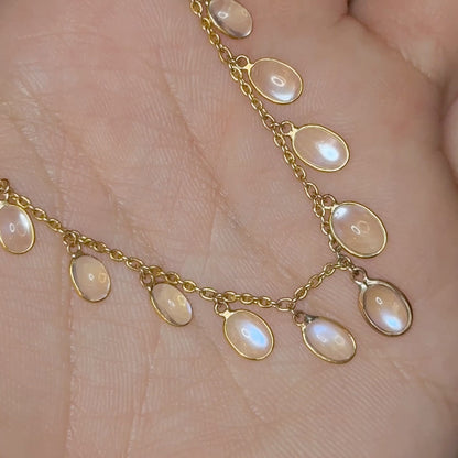 Edwardian Antique Moonstone Fridge Drop Necklace
