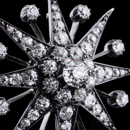 Spectacular Antique Victorian Diamond Tiara with Diamond Star - c.1890