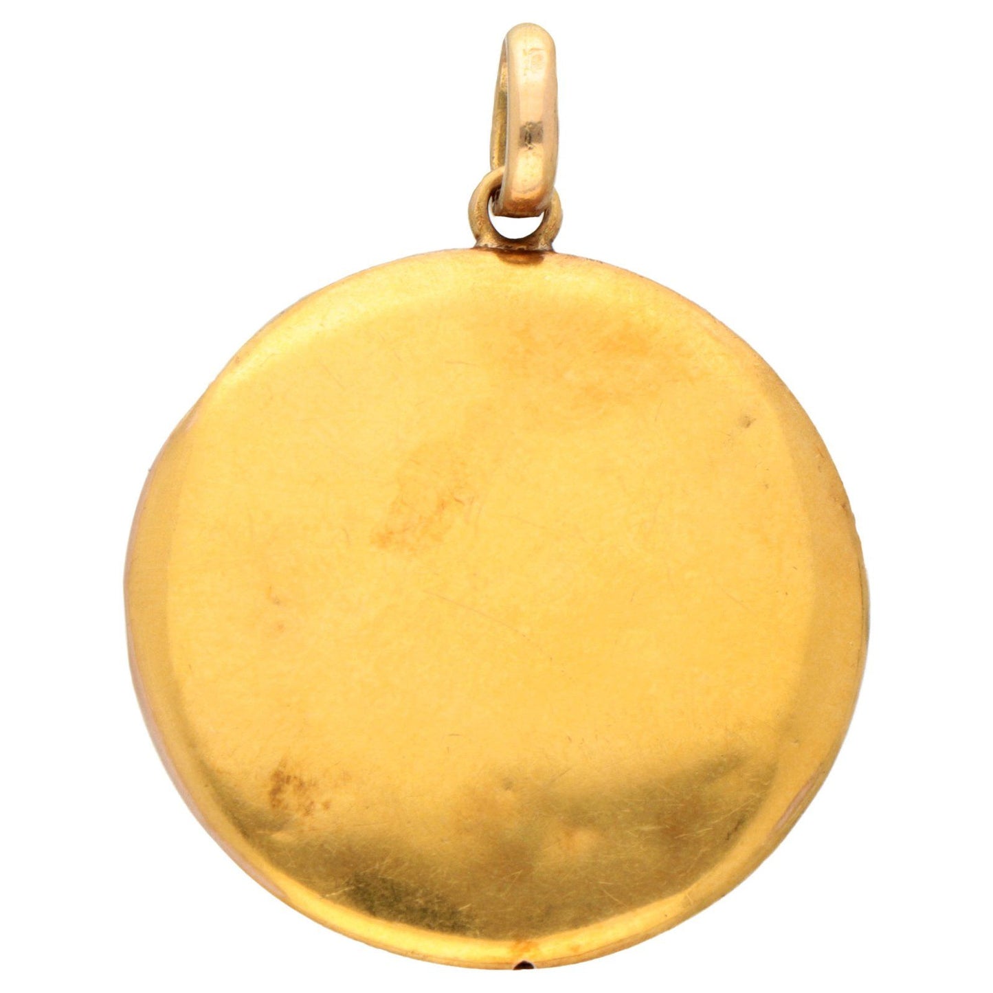 Vintage 14 Carat Yellow Gold Garnet and Seed Pearl Round Locket