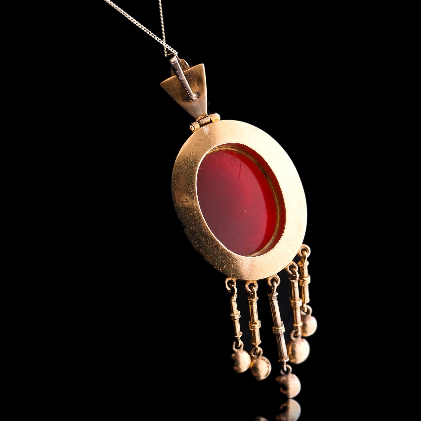 Antique Victorian Cameo and Pearl Cluster Pendant Necklace, Circa 1880