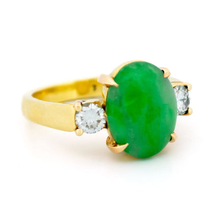 Diamond Jade 18k Trilogy Ring 18228-9472