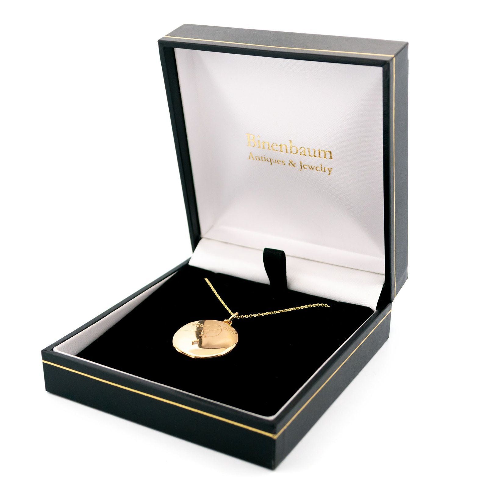 Vintage 14 Carat Yellow Gold Seed Pearl Round Locket