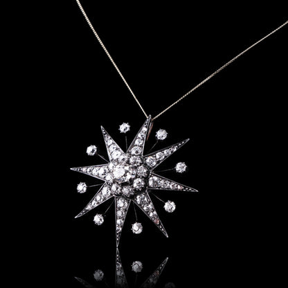 Spectacular Antique Victorian Diamond Tiara with Diamond Star - c.1890