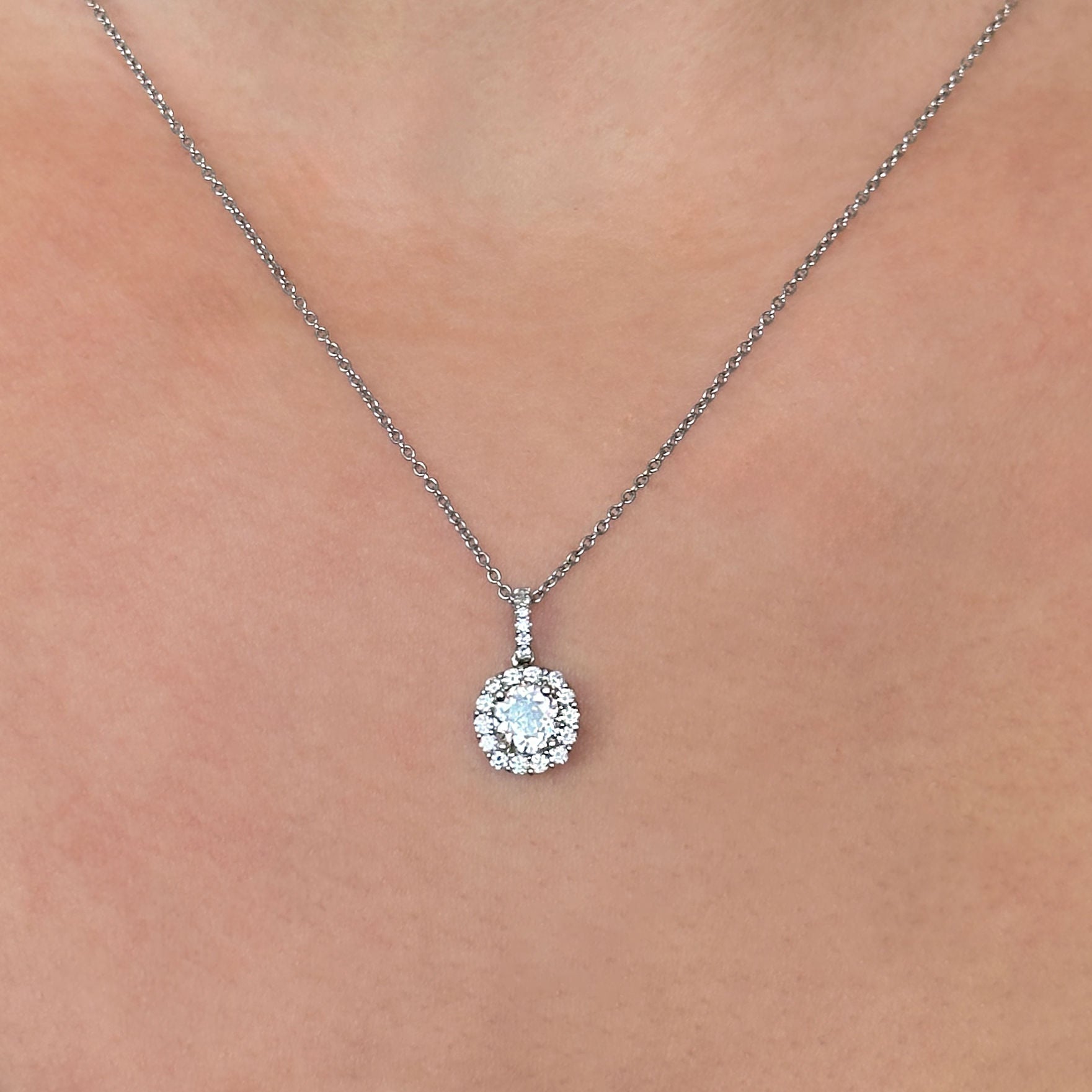 0.82ct Diamond Halo Pendant