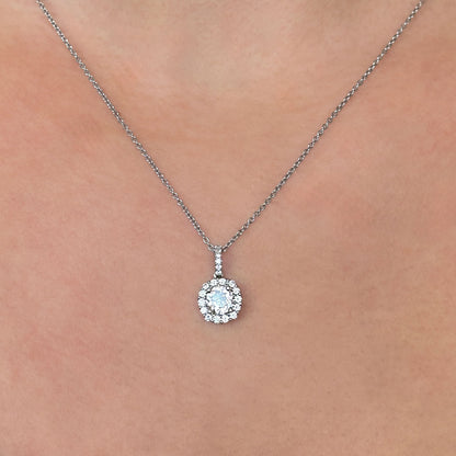 0.82ct Diamond Halo Pendant
