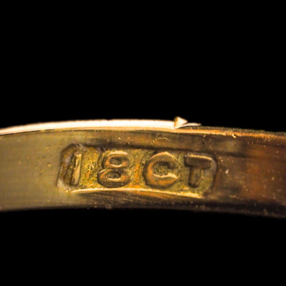 Antique Edwardian 18K Gold Amethyst & Pearl Ring Emerald Cut - c.1900