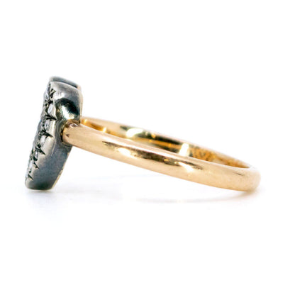 18 Carat Gold and Silver Diamond Heart-Shaped Cluster Ring, 0.30 Carat Centre